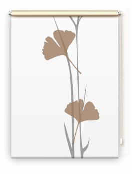 Rollo Ginkgo grey-capuccino, Motivrollo, Rollo mit Druck, Fotorollo, bedrucktes Rollo, Fensterrollo,verdunkelndes Rollo, Sonnenschutz Rollo